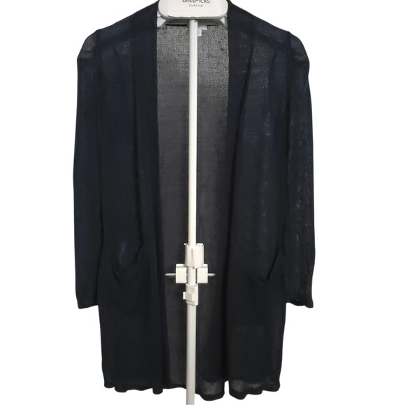 J. Jill Sweaters - J Jill Linen Blend Open Cardigan Navy Blue Women's Sheer Lightweight XS Petite
